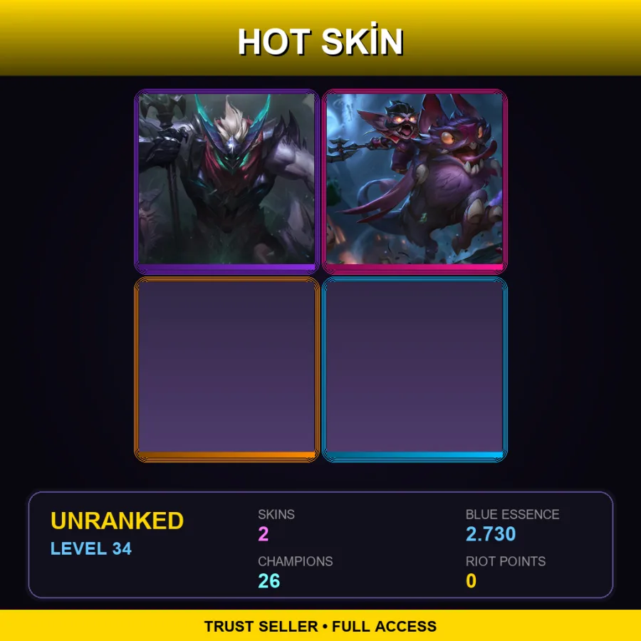 EUW | Lv34 | Unranked | 2 Skin | 26 Champ