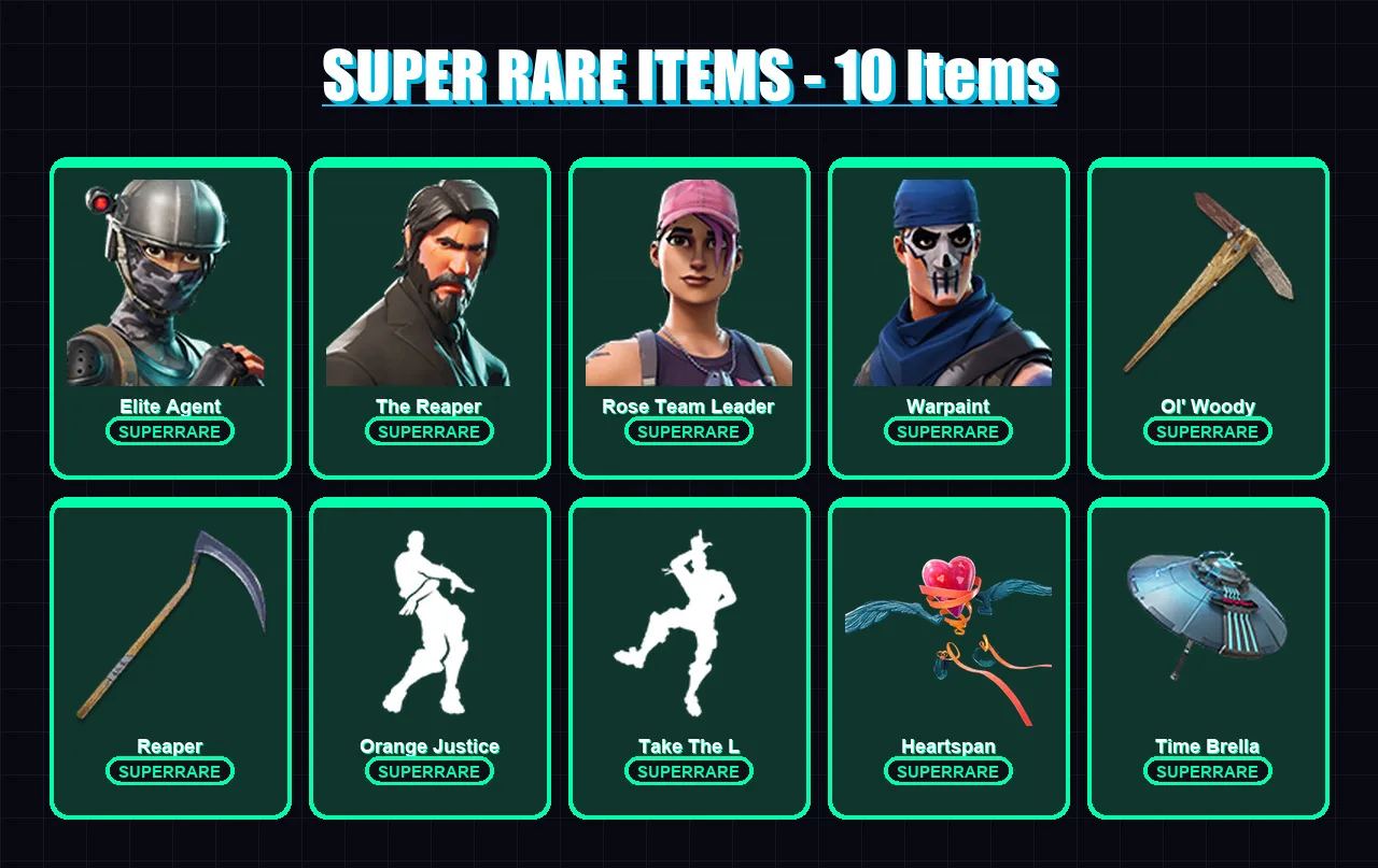 [PC/XBOX/PSN] | Elite Agent | The Reaper | Rose Team Leader | Warpaint | Zenith | 83 skin | 110 pickaxe | 84 emote | 86 glider | Lv1186