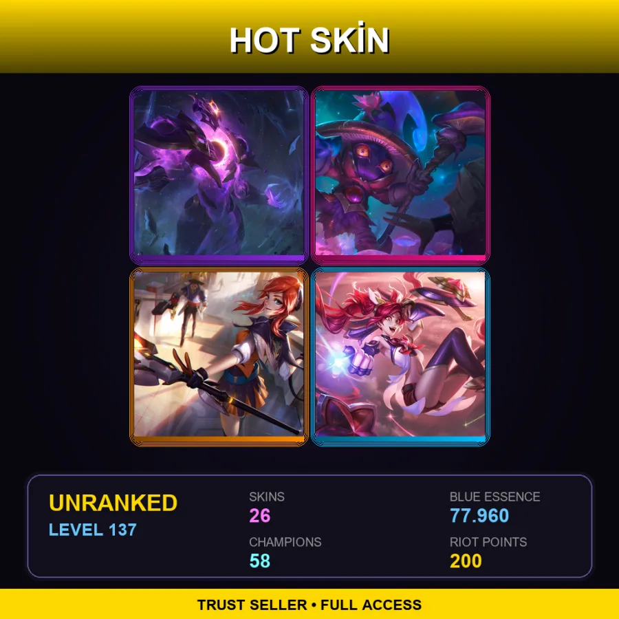 LAS | Lv137 | Unranked | 26 Skin | 58 Champ