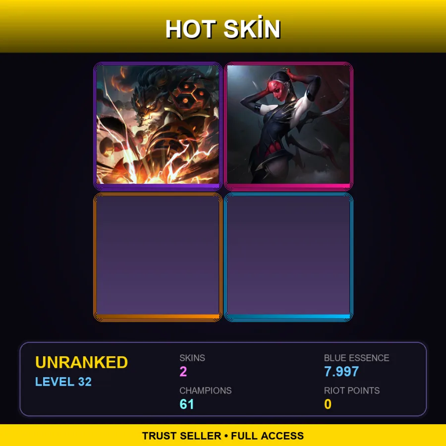 EUW | Lv32 | Unranked | 2 Skin | 61 Champ — LoL account