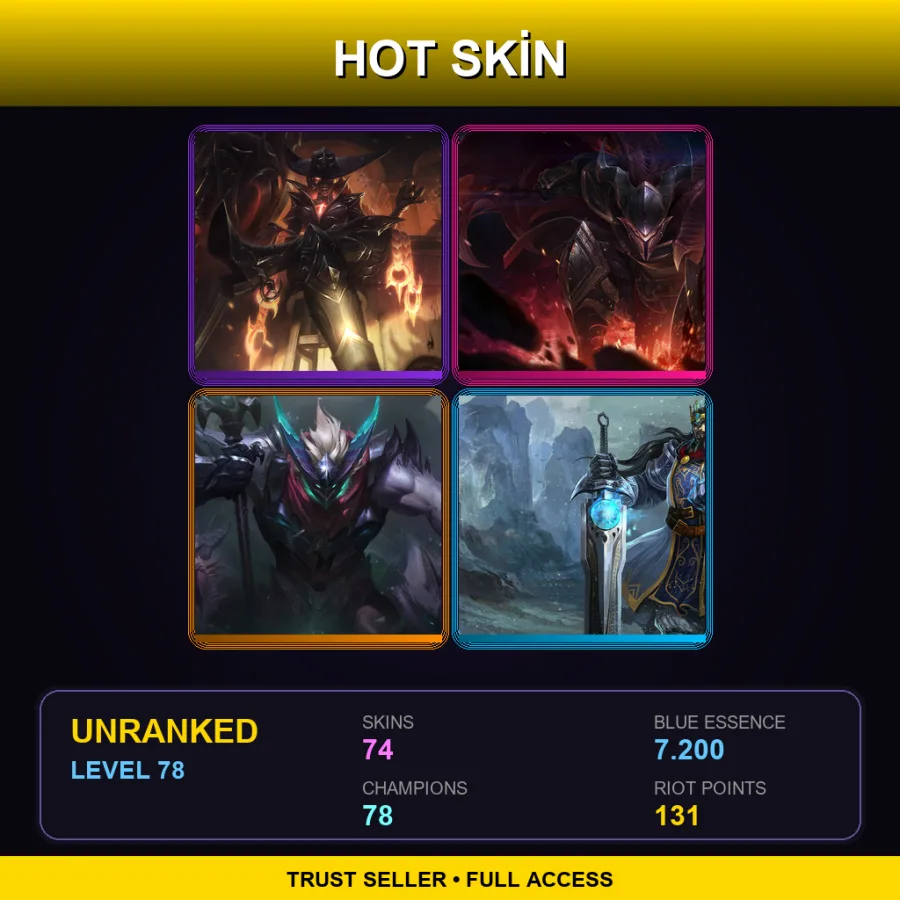 EUW | Lv78 | Unranked | 74 Skin | 78 Champ