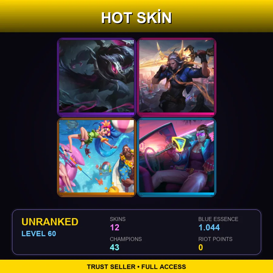 ME | Lv60 | Unranked | 12 Skin | 43 Champ — Fuzz Fizz