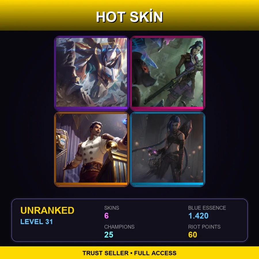 NA | Lv31 | Unranked | 6 Skin | 25 Champ