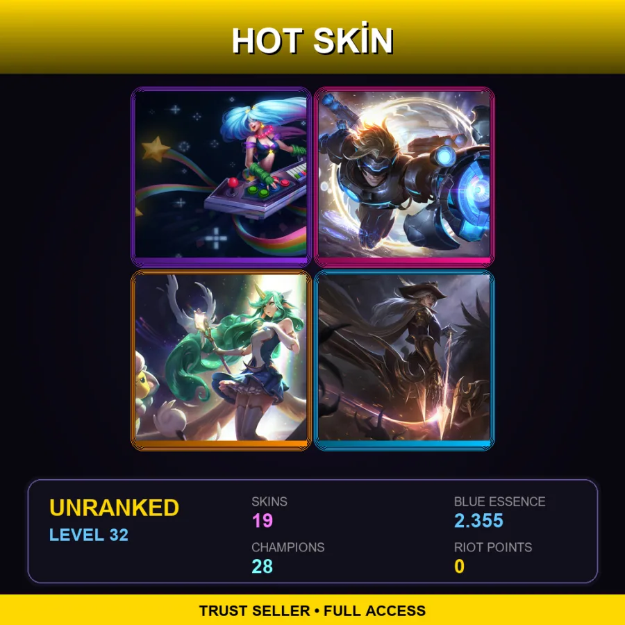 EUW | Lv32 | Unranked | 19 Skin | 28 Champ