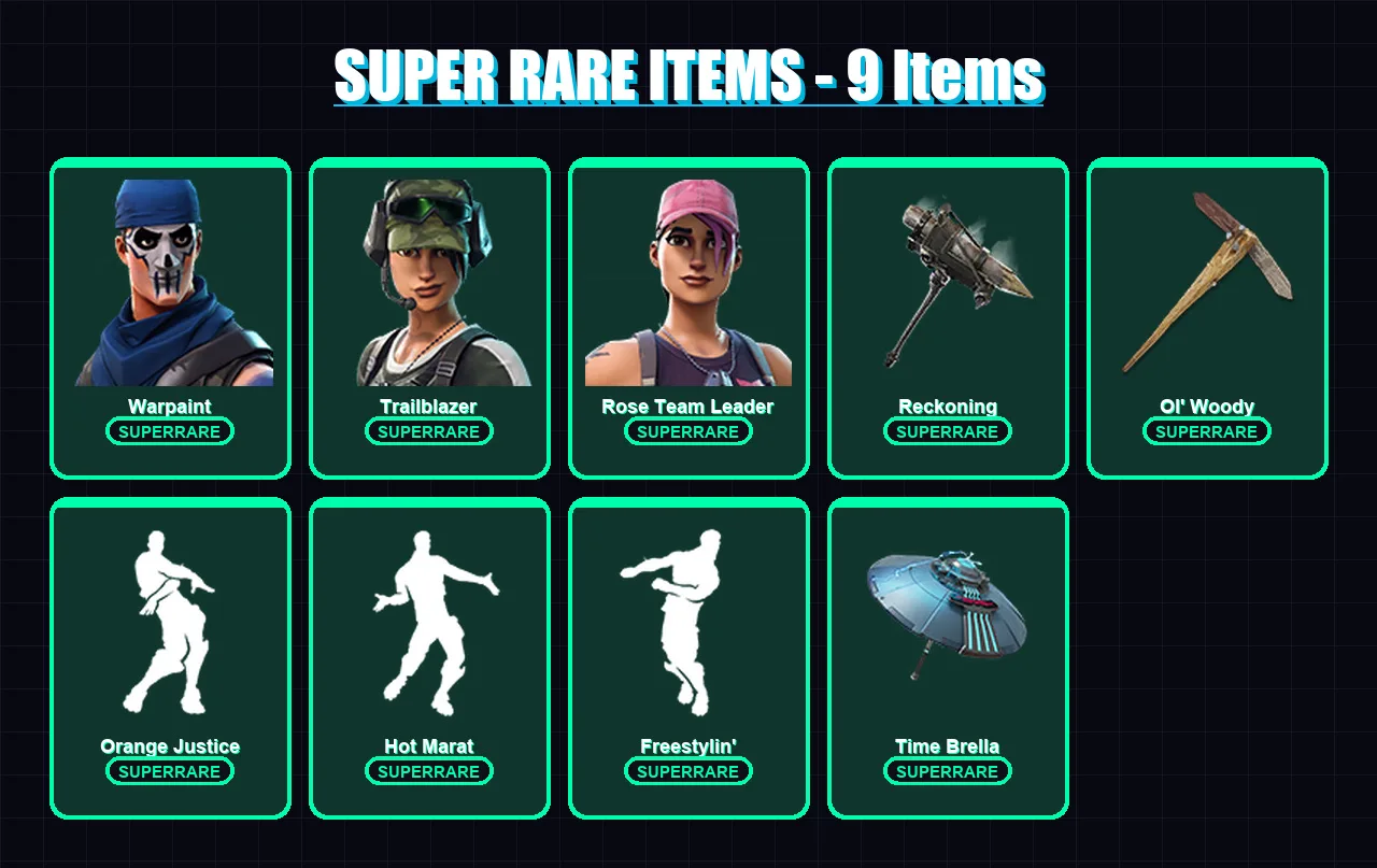 [PC/PSN] | Warpaint | Trailblazer | Rose Team Leader | The Prisoner | The Ice King | 47 skin | 38 pickaxe | 55 emote | 53 glider | Lv747 — Fortnite account