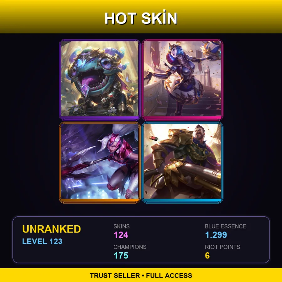 SG | Victorious Kog'Maw | Victorious Orianna | Challenger Nidalee | Victorious Graves | 124 Skin | 175 Champ | Lv123