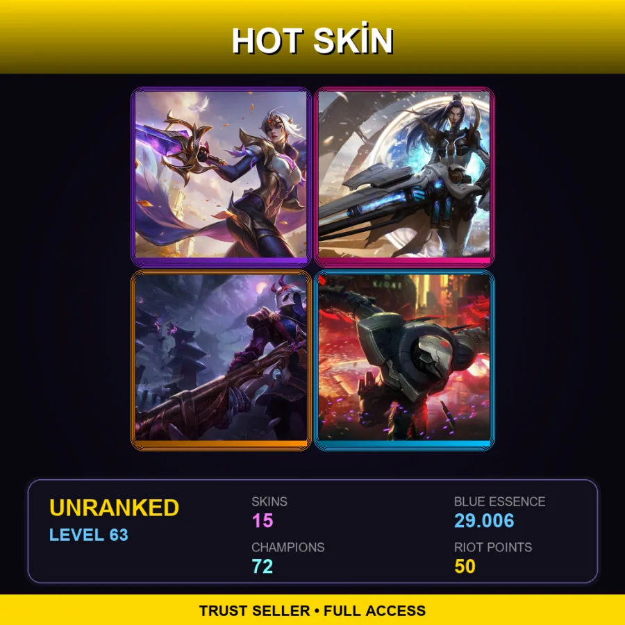 KR | Lv63 | Unranked | 15 Skin | 72 Champ — LoL account