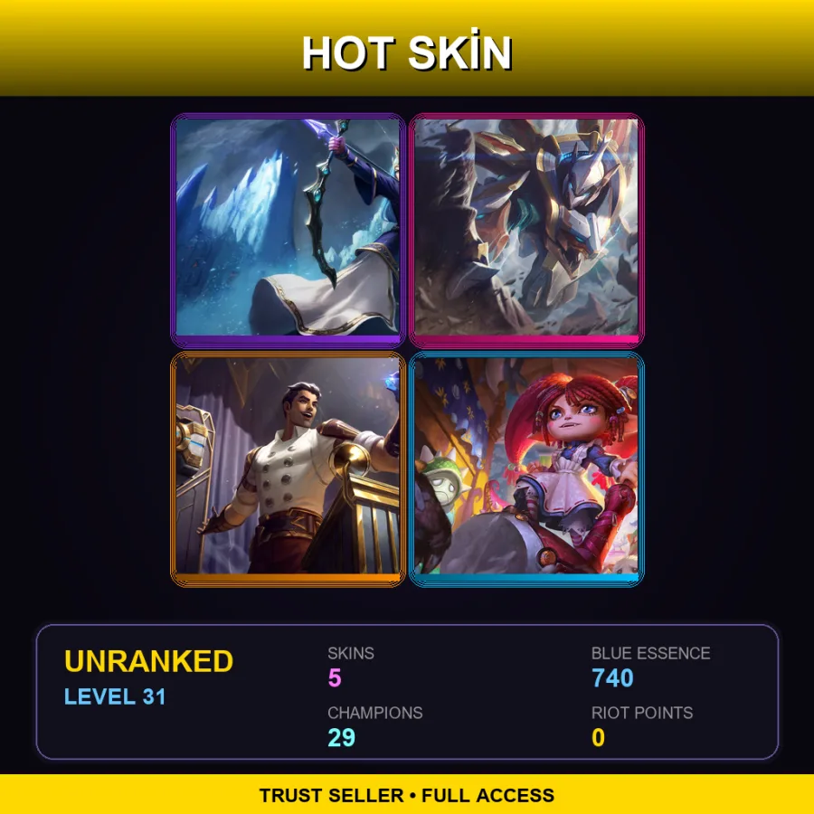 BR | Lv31 | Unranked | 5 Skin | 29 Champ