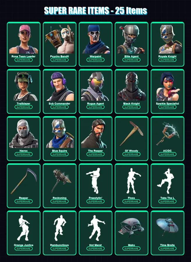 [PC/PSN] | Rose Team Leader | Psycho Bandit | Warpaint | Elite Agent | Royale Knight | 111 skin | 109 pickaxe | 139 emote | 94 glider | Lv1236