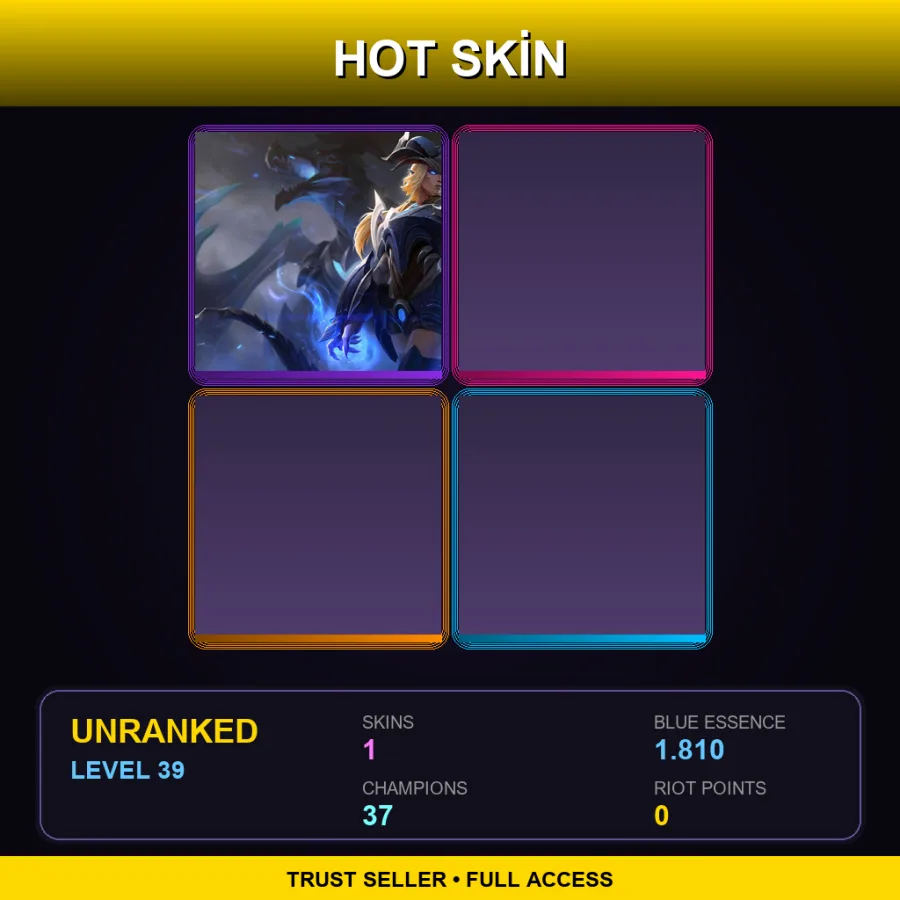 EUW | Lv39 | Unranked | 1 Skin | 37 Champ
