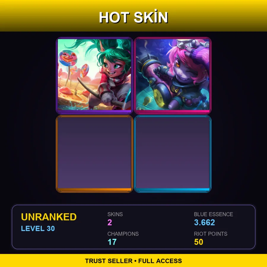 NA | Lv30 | Unranked | 2 Skin | 17 Champ — LoL account