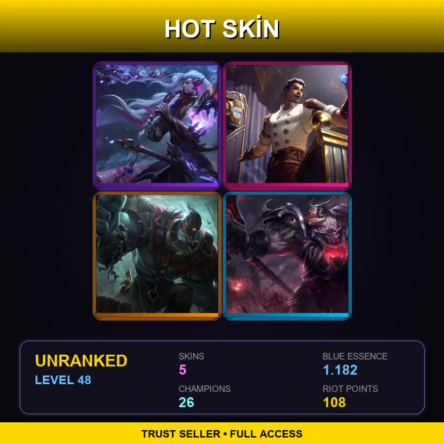EUW | Lv48 | Unranked | 5 Skin | 26 Champ — Unranked / Smurf League of Legends