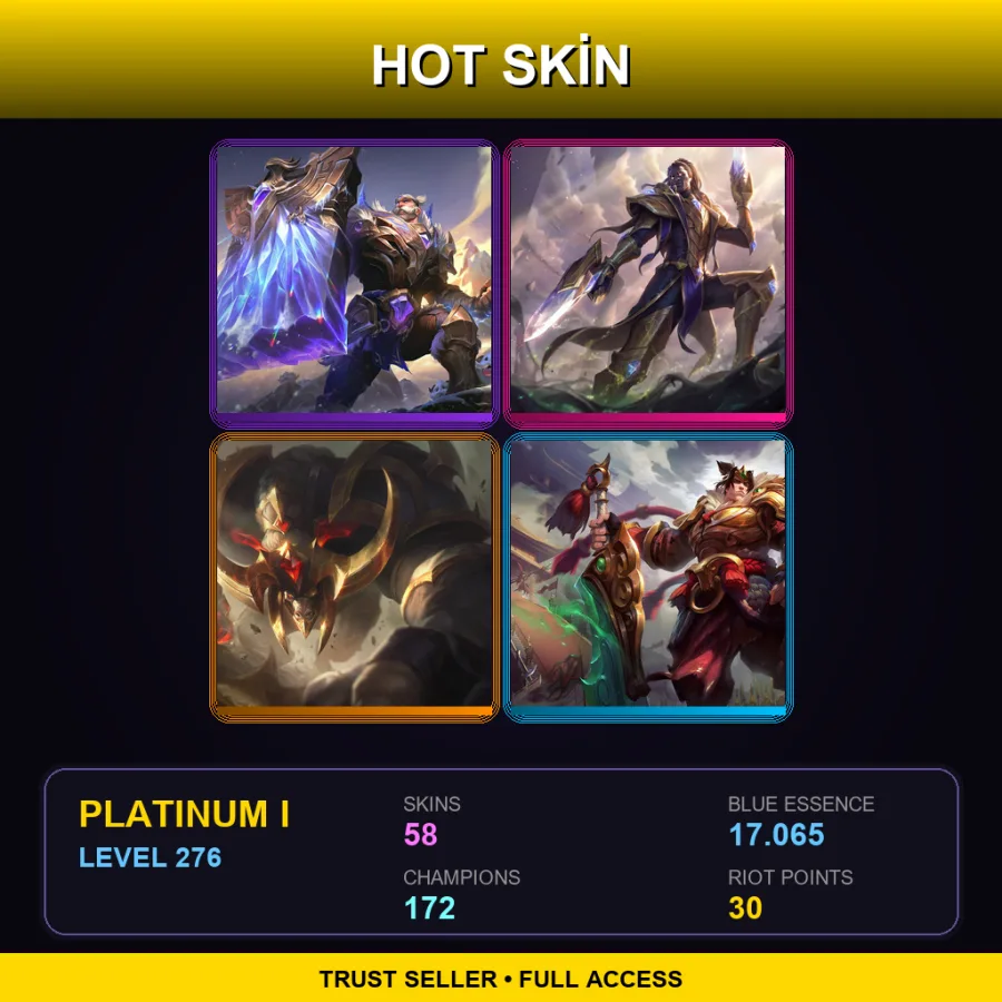 TR | Lv276 | Platinum I | 58 Skin | 172 Champ