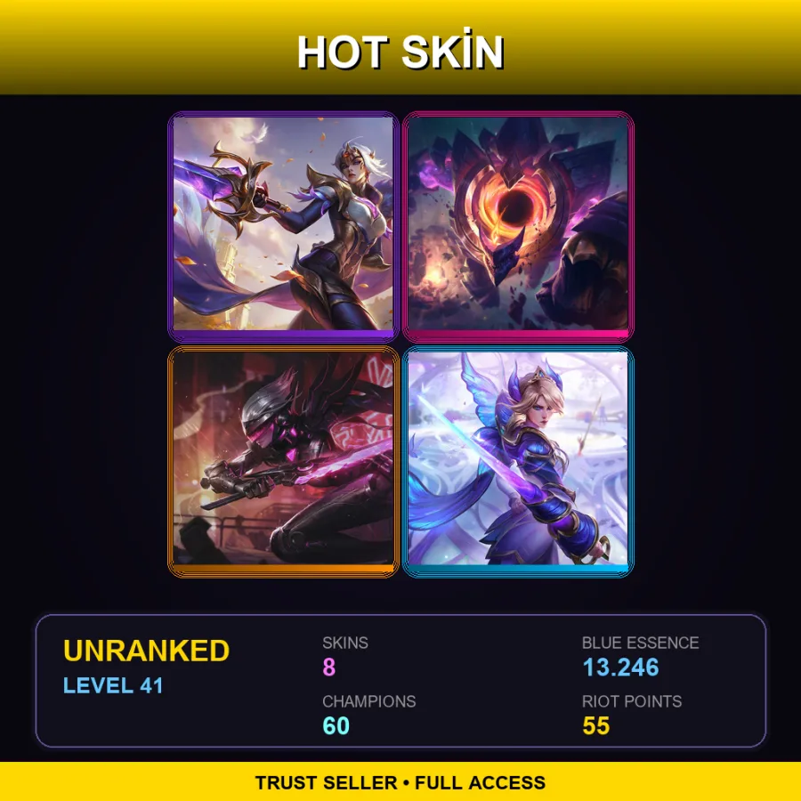 LAS | Lv41 | Unranked | 8 Skin | 60 Champ — Nightbringer Soraka