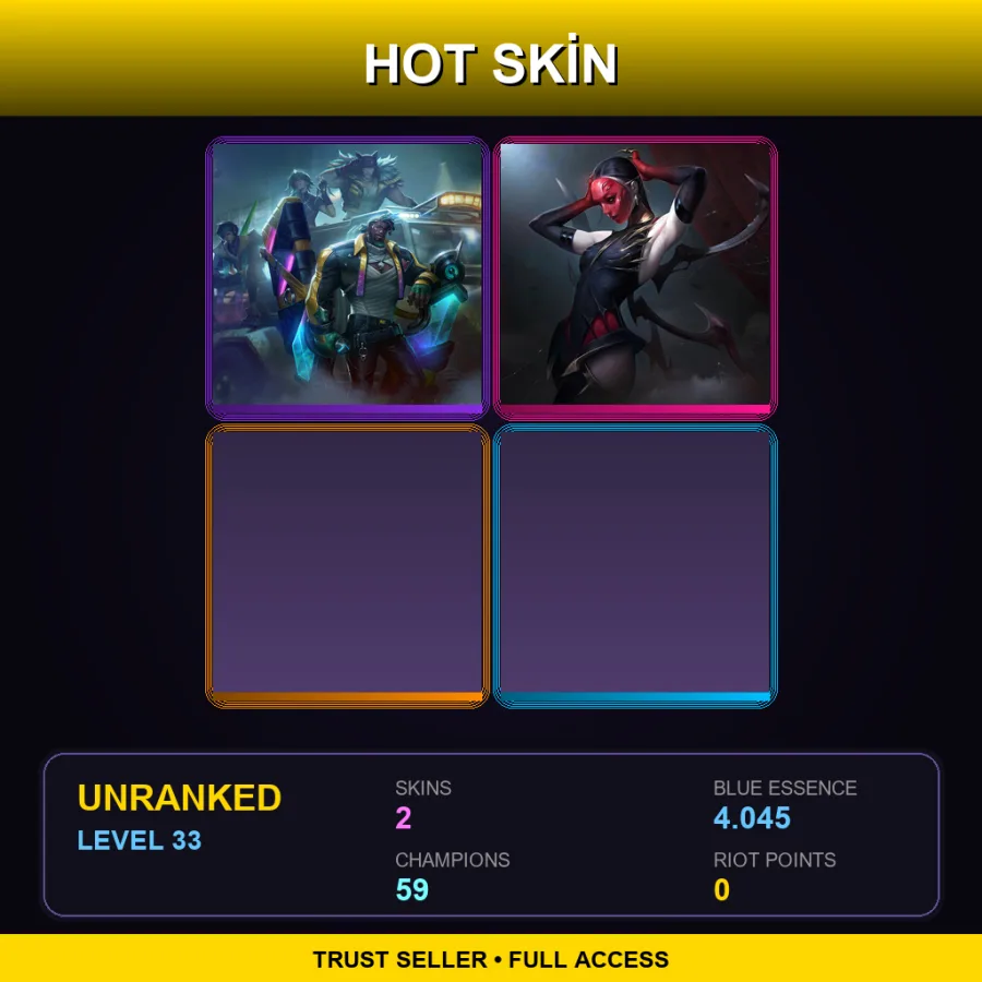 EUW | Lv33 | Unranked | 2 Skin | 59 Champ