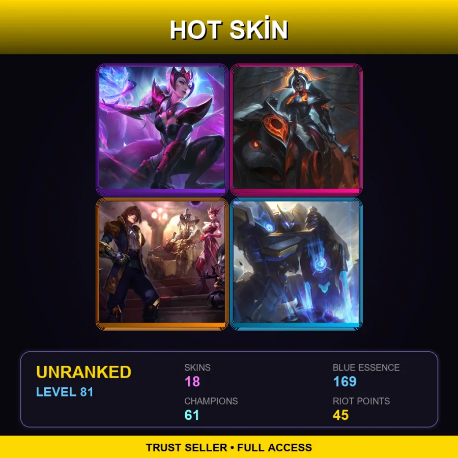 LAS | Lv81 | Unranked | 18 Skin | 61 Champ