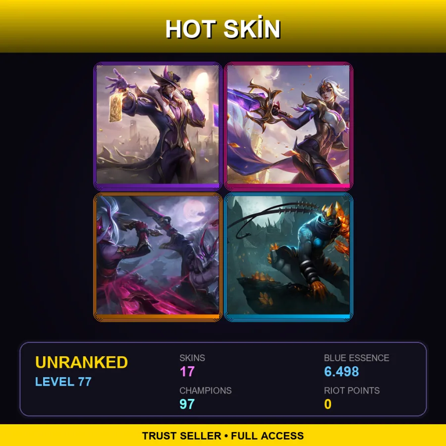 EUW | Lv77 | Unranked | 17 Skin | 97 Champ