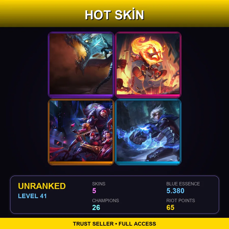 TR | Lv41 | Unranked | 5 Skin | 26 Champ