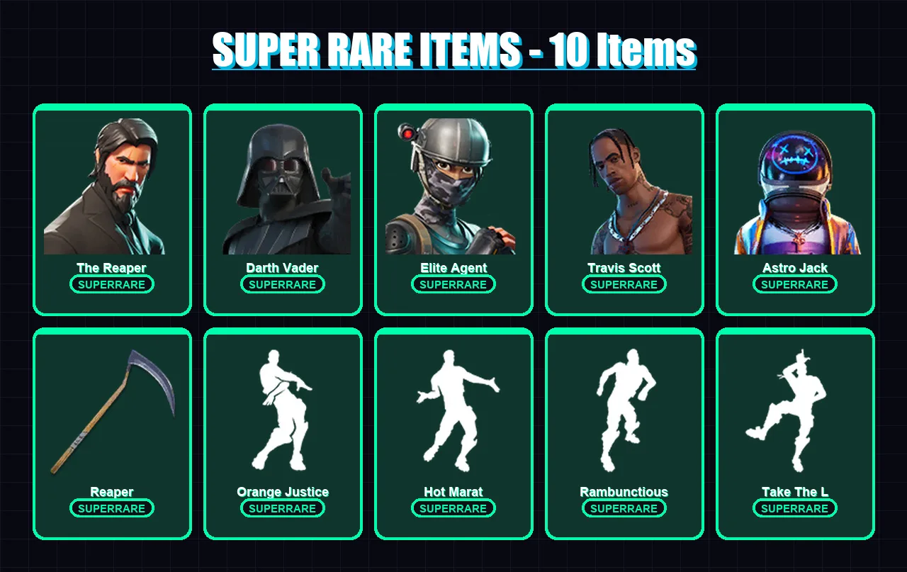 [PC/XBOX/PSN] | The Reaper | Darth Vader | Elite Agent | Travis Scott | Astro Jack | 77 skin | 81 pickaxe | 112 emote | 88 glider | Lv1549