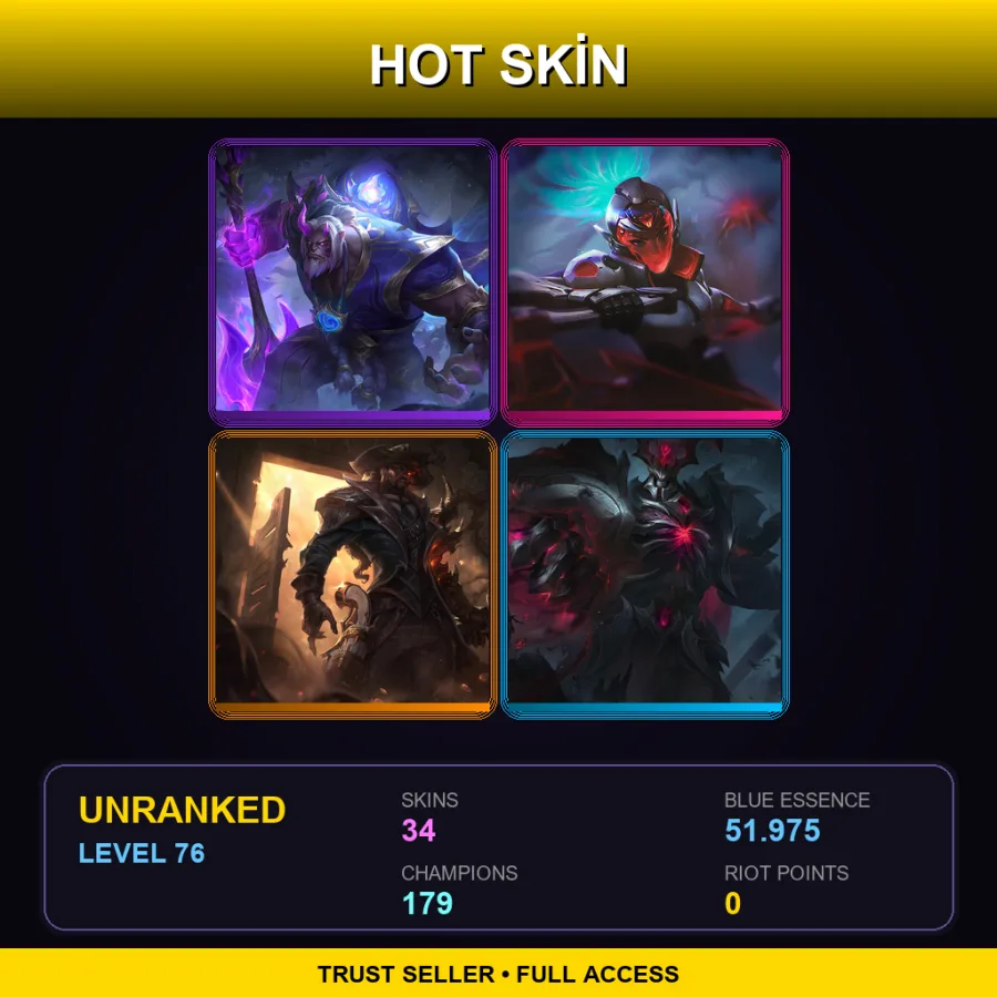 TW | Lv76 | Unranked | 34 Skin | 179 Champ — Elementalist Lux