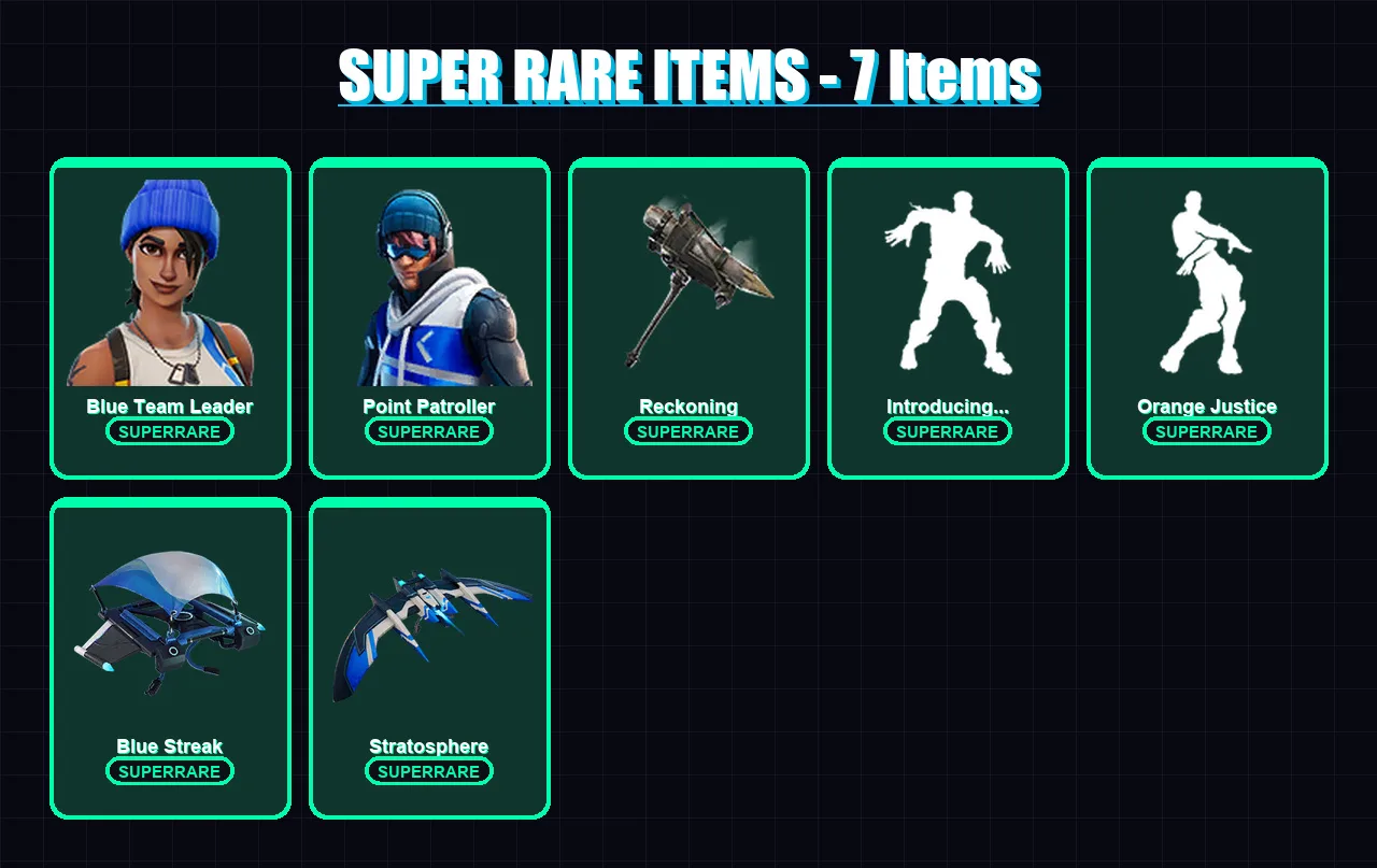 [PC/XBOX/PSN] | Blue Team Leader | Point Patroller | Calamity | Fade | Midas | 55 skin | 63 pickaxe | 52 emote | 67 glider | Lv1054