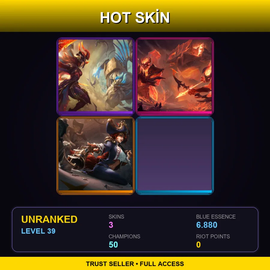 LAN | Lv39 | Unranked | 3 Skin | 50 Champ — Waterloo Miss Fortune