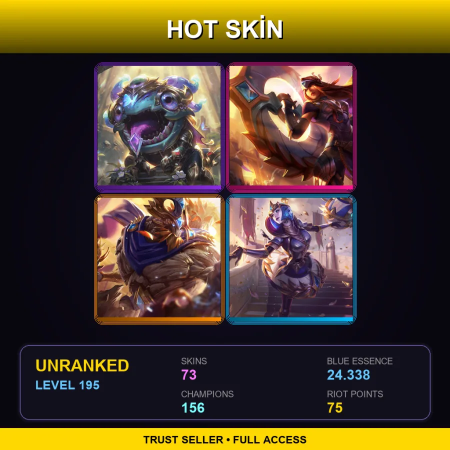 LAS | Lv195 | Unranked | 73 Skin | 156 Champ