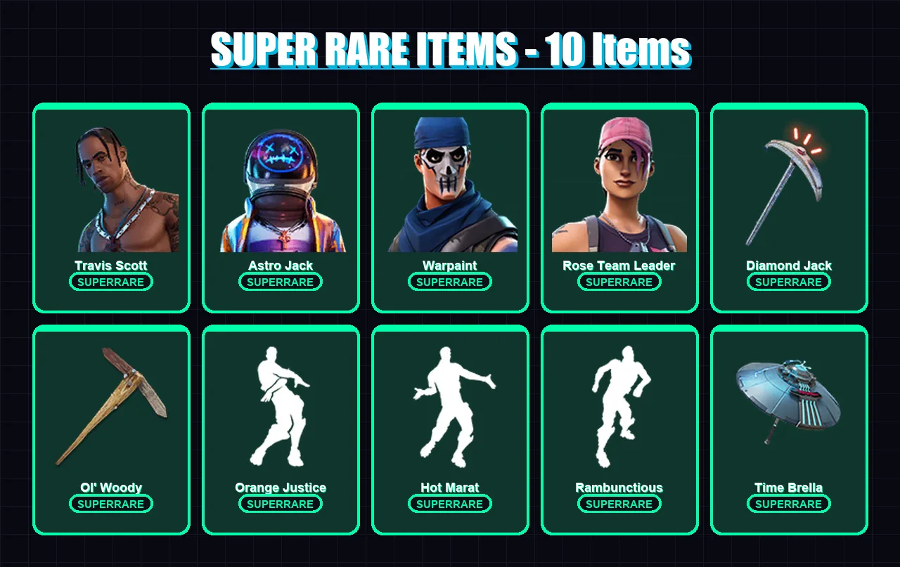 [PC/XBOX/PSN] | Travis Scott | Astro Jack | Warpaint | Rose Team Leader | Gear Specialist Maya | 48 skin | 52 pickaxe | 66 emote | 62 glider | Lv943