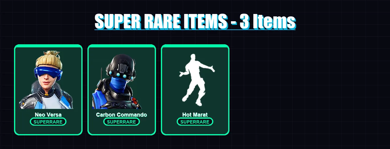 [PS4/PS5/XBOX/PC] | Neo Versa | Carbon Commando | Lt. Evergreen | Yulejacket | Santa Dogg | 6 skin | 33 pickaxe | 28 emote | 26 glider | Lv496