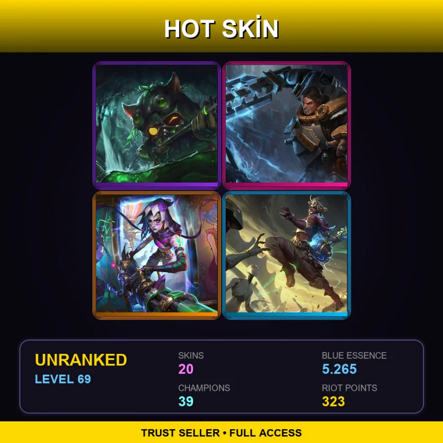 EUNE | Lv69 | Unranked | 20 Skin | 39 Champ — LoL account