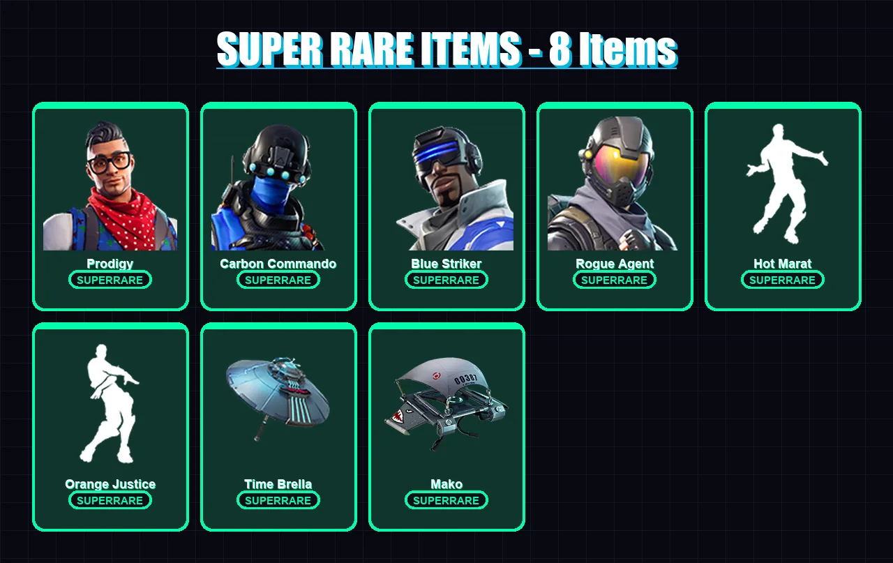 [PC/XBOX] | Prodigy | Carbon Commando | Blue Striker | Rogue Agent | Omegarok | 176 skin | 173 pickaxe | 145 emote | 114 glider | Lv1363