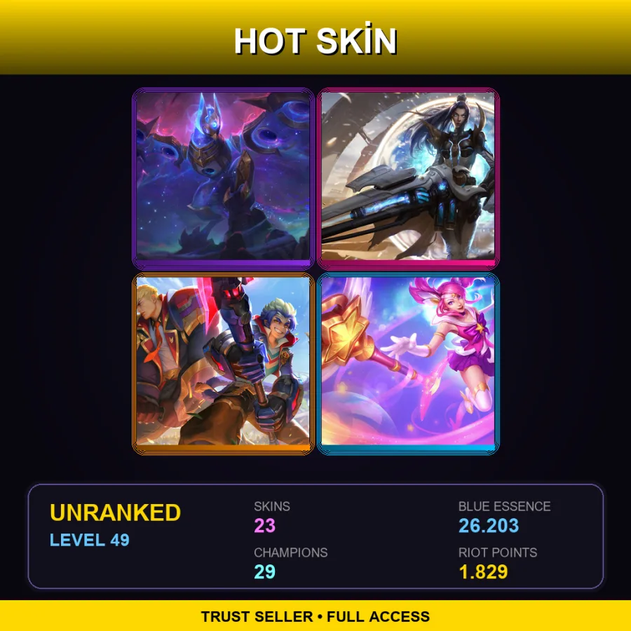BR | Cosmic Flight Anivia | Pulsefire Caitlyn | Battle Academia Wukong | Star Guardian Lux | 23 Skin | 29 Champ | Lv49