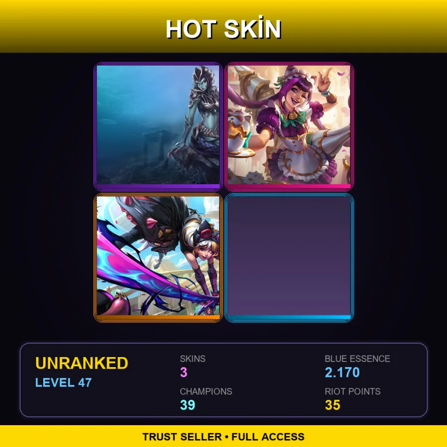 TR | Lv47 | Unranked | 3 Skin | 39 Champ