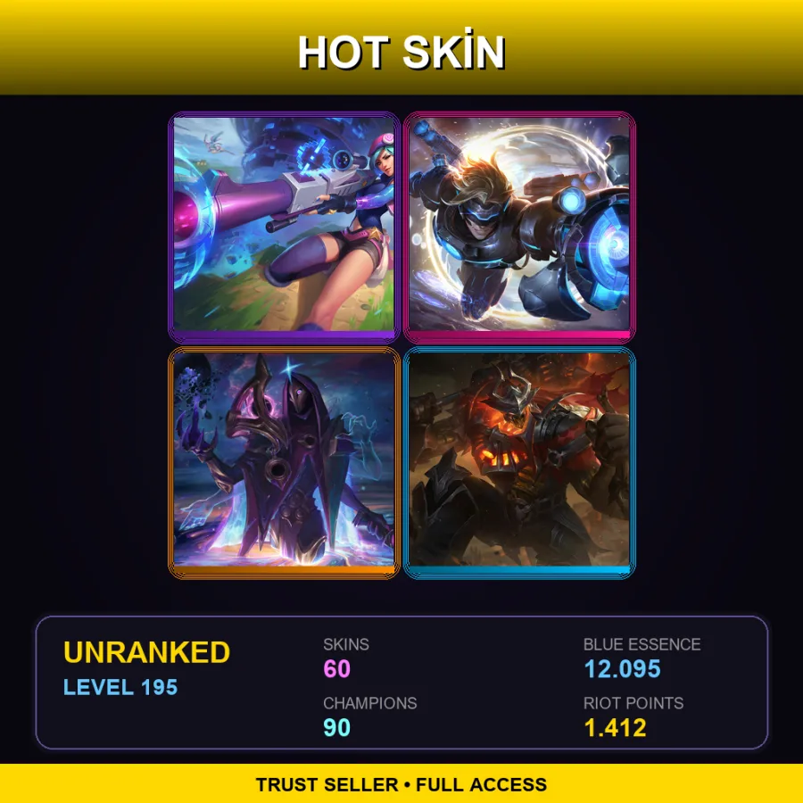 SG | Lv195 | Unranked | 60 Skin | 90 Champ — Blood Moon Shen