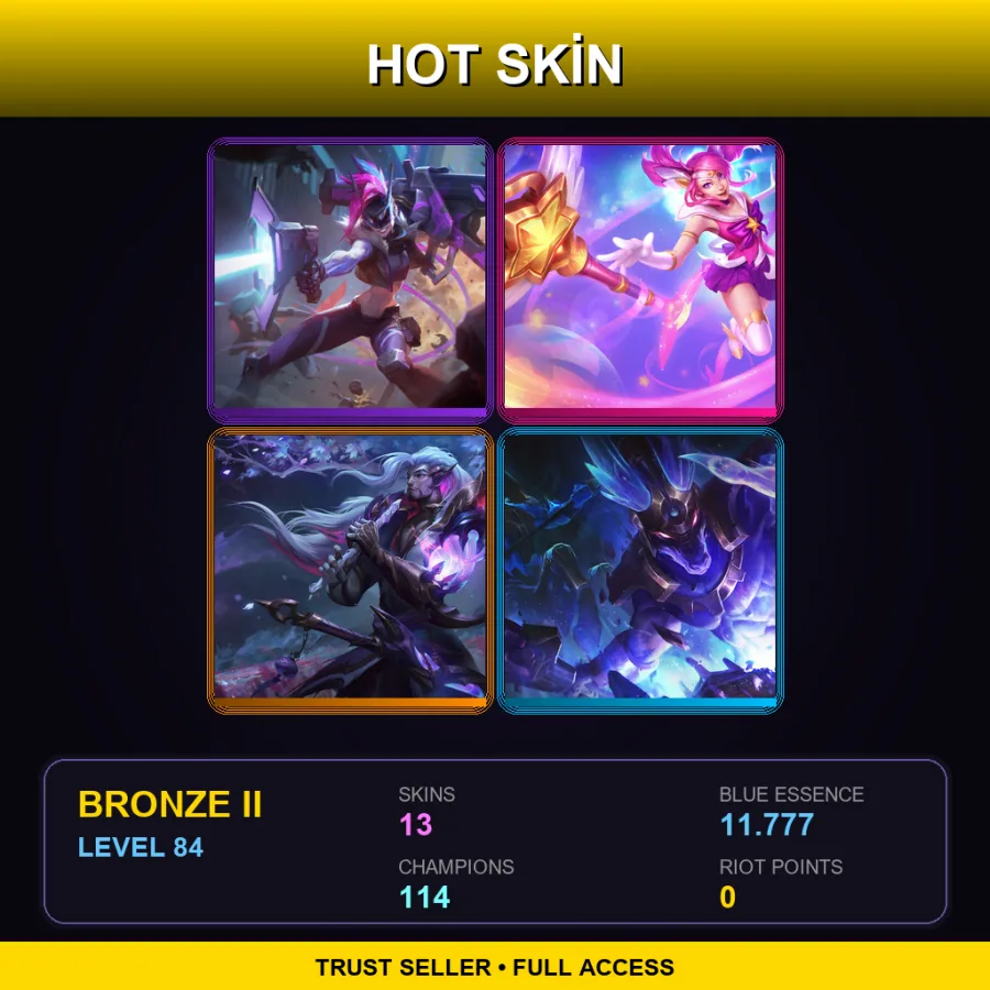 VN | Lv84 | Bronze II | 13 Skin | 114 Champ