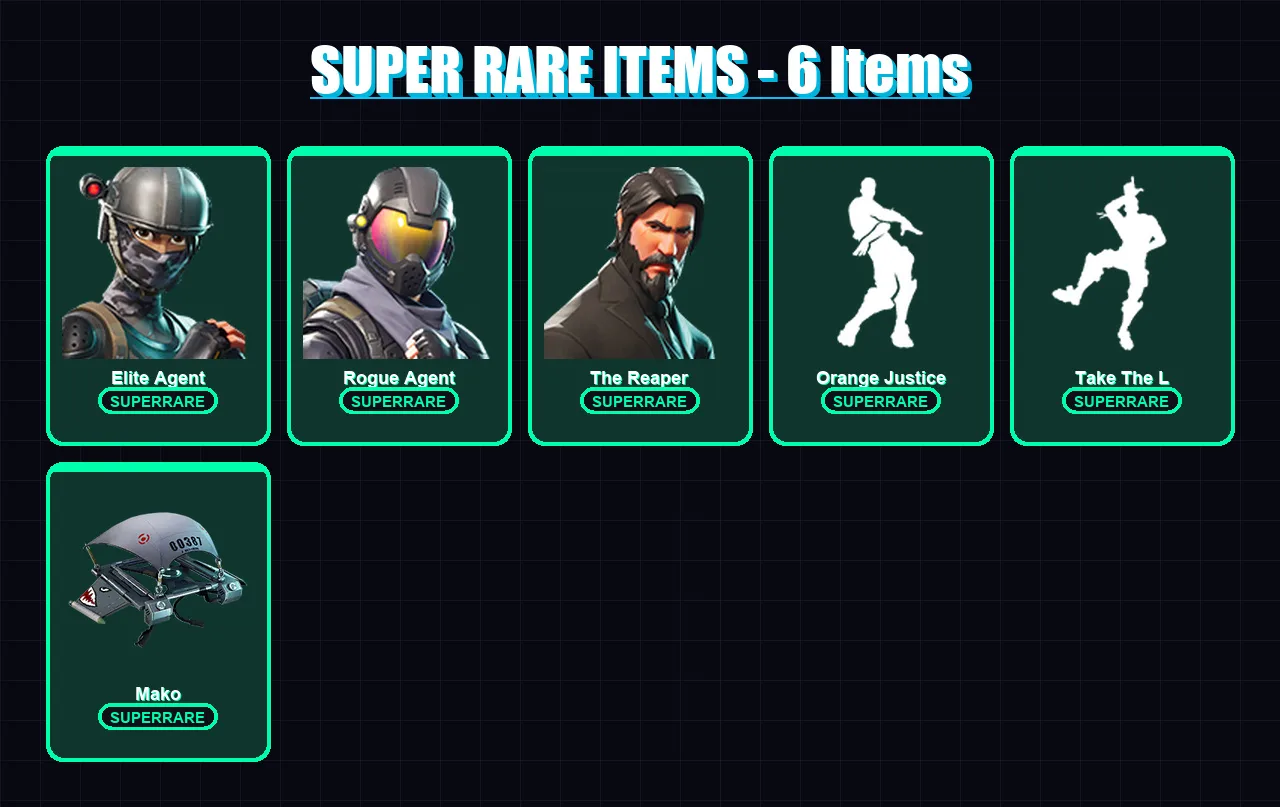 [PC/XBOX/PSN] | Elite Agent | Rogue Agent | The Reaper | Hybrid | Chomp Sr. | 40 skin | 32 pickaxe | 42 emote | 46 glider | Lv518