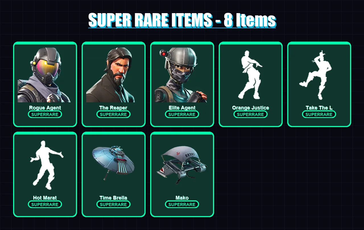 [PC/XBOX] | Rogue Agent | The Reaper | Elite Agent | Dark Voyager | Mission Specialist | 10 skin | 13 pickaxe | 29 emote | 27 glider | Lv517 — Fortnite account