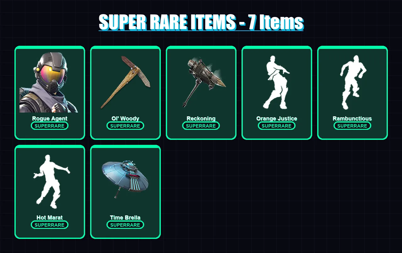 [PC/XBOX/PSN] | Rogue Agent | Mandalorian | Sentinel | Ruin | Blackheart | 90 skin | 90 pickaxe | 88 emote | 82 glider | Lv1203