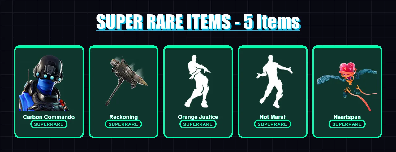 [PS4/PS5/XBOX/PC] | Carbon Commando | The Prisoner | Hybrid | Ultima Knight | Blackheart | 61 skin | 45 pickaxe | 62 emote | 53 glider | Lv567