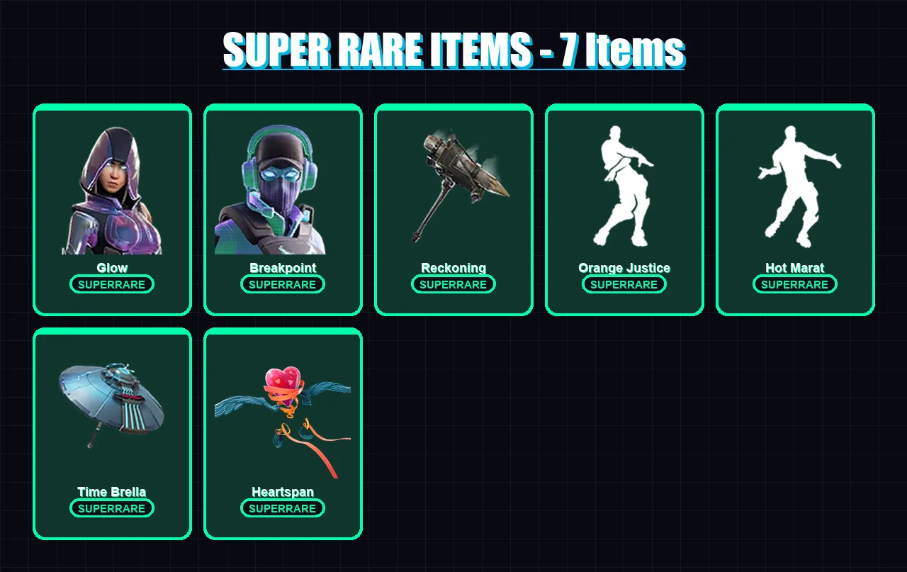 [PC/XBOX] | Glow | Breakpoint | Vendetta | Ultima Knight | Calamity | 72 skin | 71 pickaxe | 77 emote | 79 glider | Lv915
