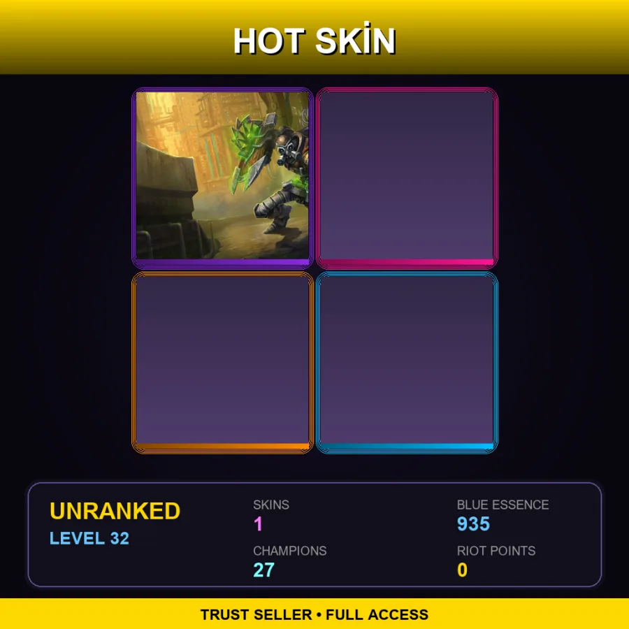 EUW | Lv32 | Unranked | 1 Skin | 27 Champ