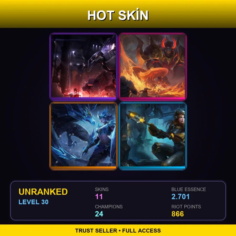 EUW | Lv30 | Unranked | 11 Skin | 24 Champ
