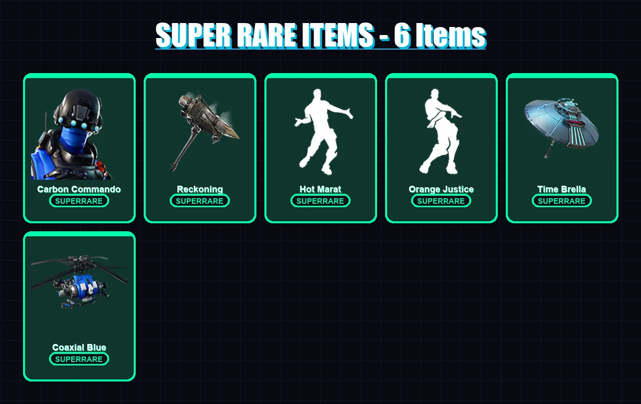 [PC/XBOX] | Carbon Commando | Rox | Dire | The Prisoner | Blackheart | 66 skin | 42 pickaxe | 60 emote | 54 glider | Lv613 — Fortnite account