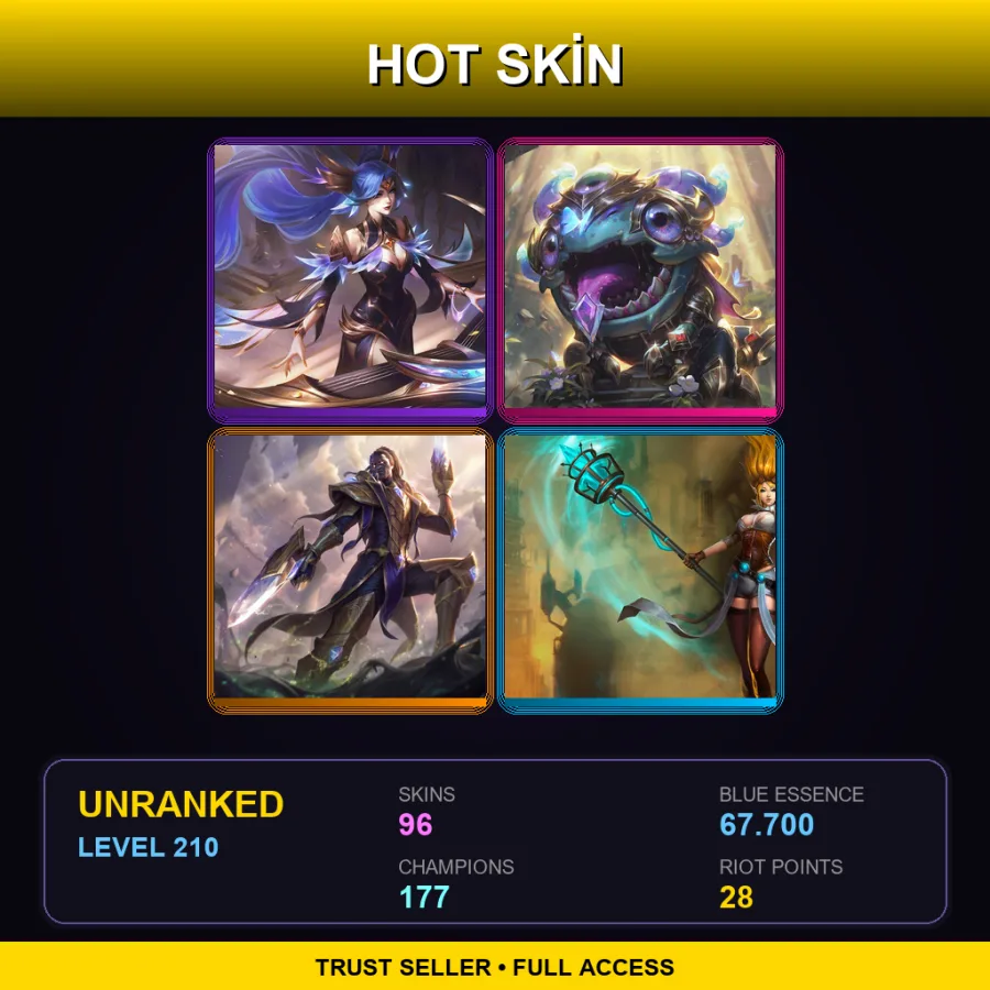 VN | Lv210 | Unranked | 96 Skin | 177 Champ