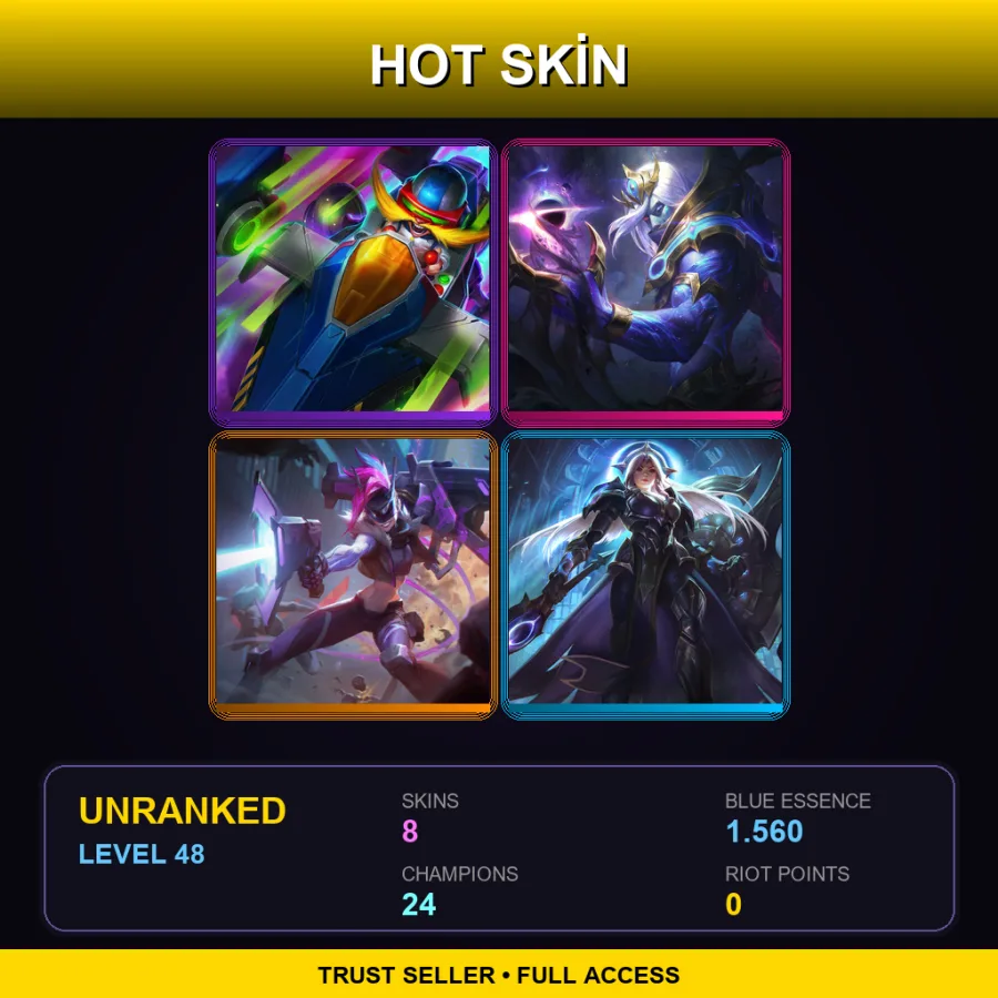 BR | Lv48 | Unranked | 8 Skin | 24 Champ — LoL account