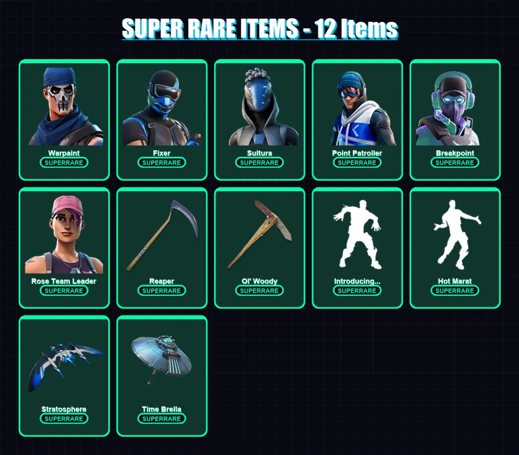 [PC/XBOX] | Warpaint | Fixer | Sultura | Point Patroller | Breakpoint | 118 skin | 118 pickaxe | 119 emote | 124 glider | Lv2145 — Fortnite account