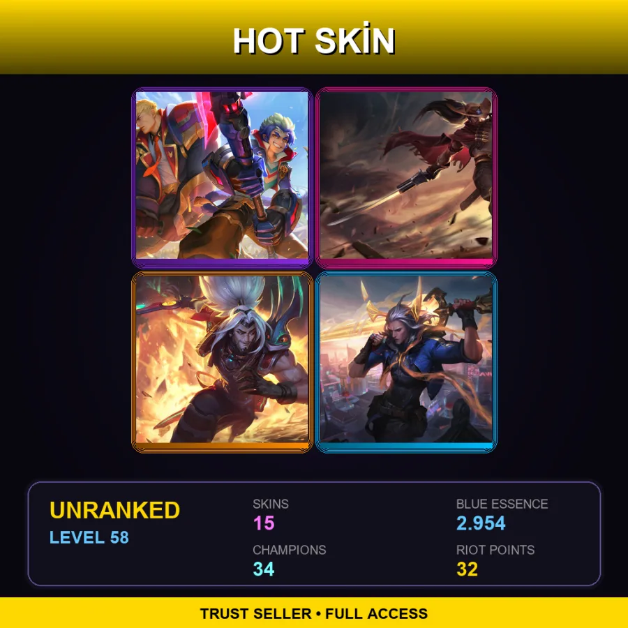 ME | Lv58 | Unranked | 15 Skin | 34 Champ