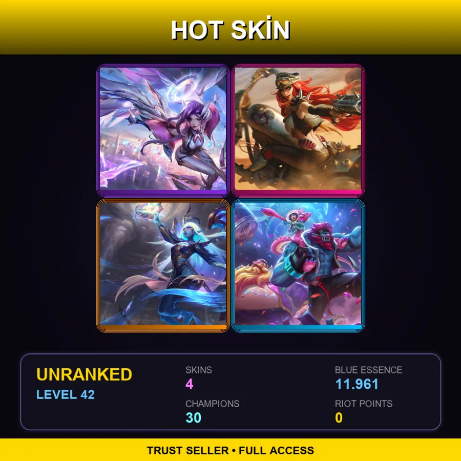 NA | Lv42 | Unranked | 4 Skin | 30 Champ