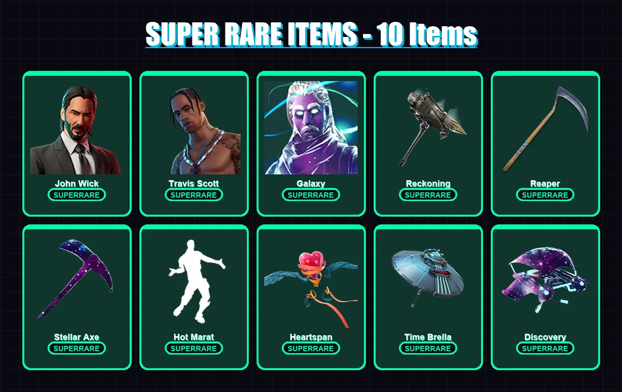 [PS4/PS5/XBOX/PC] | John Wick | Travis Scott | Galaxy | Zenith | Frostbite | 232 skin | 221 pickaxe | 184 emote | 172 glider | Lv2086