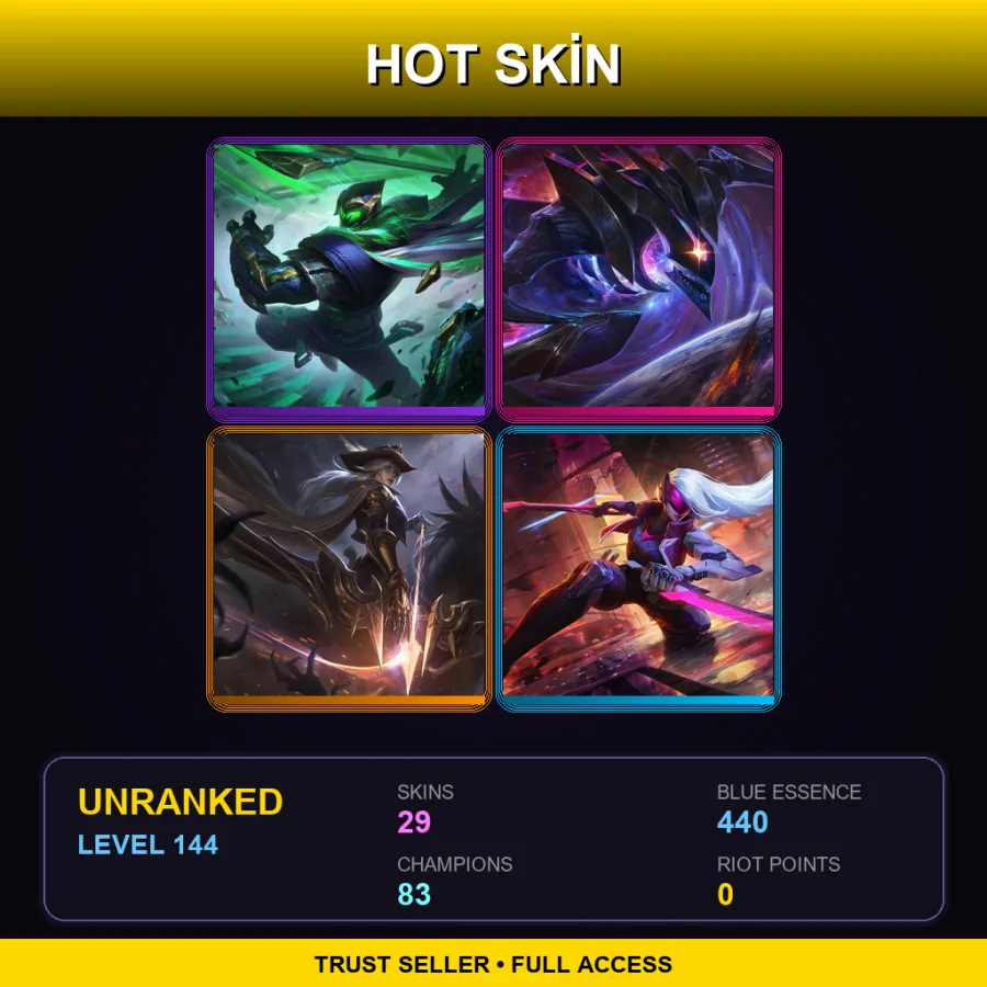 LAN | Lv144 | Unranked | 29 Skin | 83 Champ